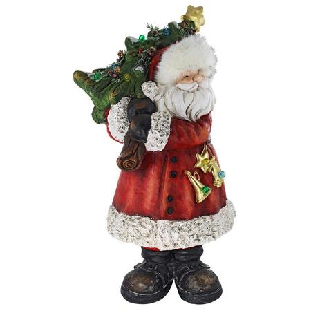 Design Toscano Santa with a Sparkling Christmas Tree Illuminated Holiday Statue DS19739